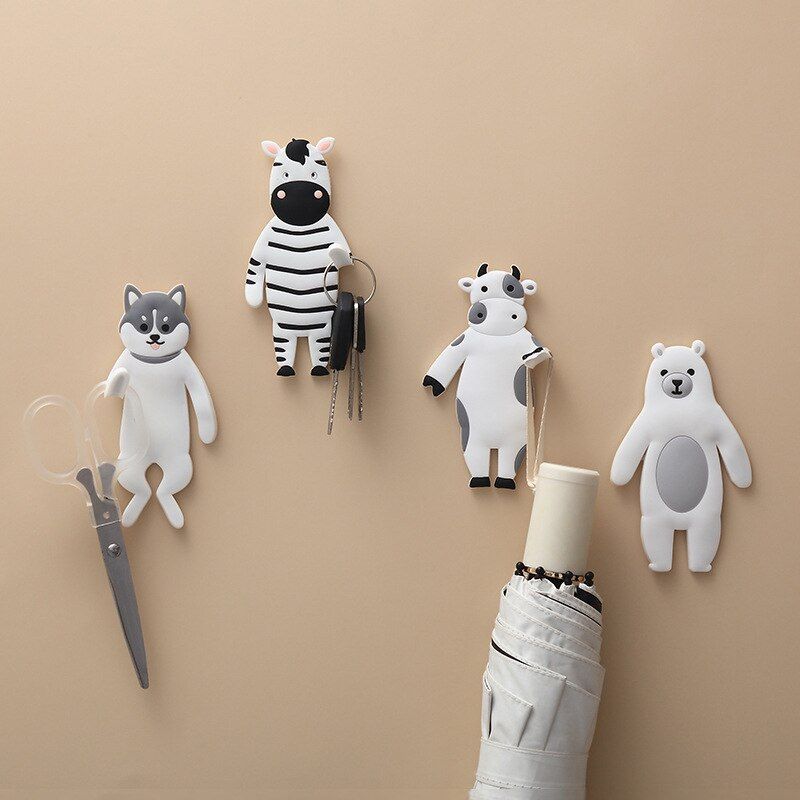 Crochet fixation murale sans percer animaux