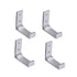    Crochets repliables en tete carree 4pcs gris