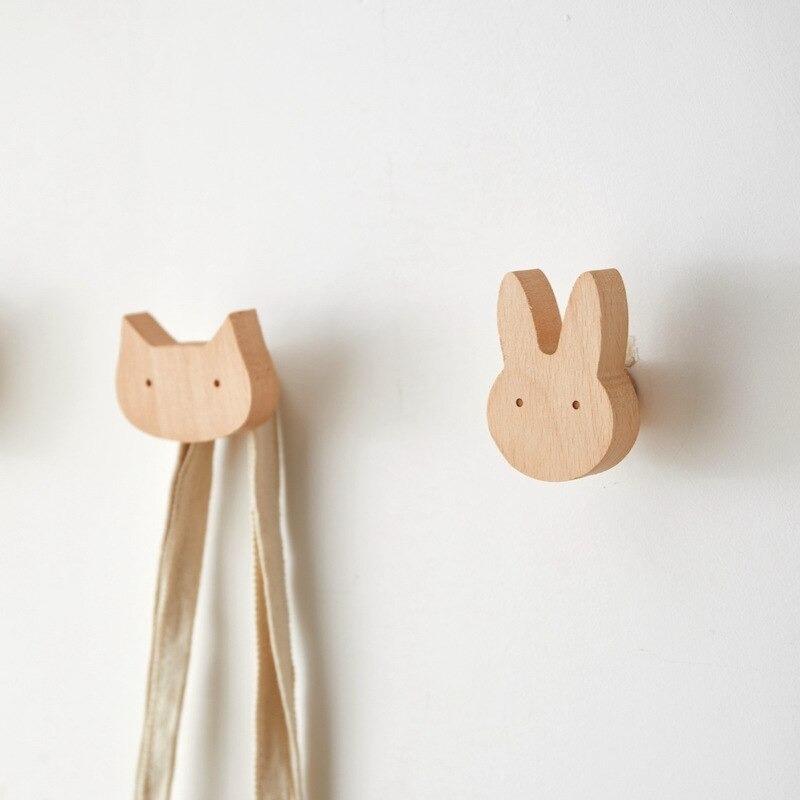 Patère bébé animaux bois lapin enfant