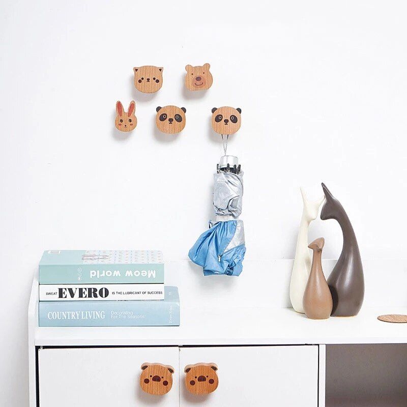 Patère bois enfant ourson chambre