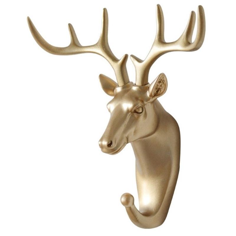 Patère doré mural cerf design
