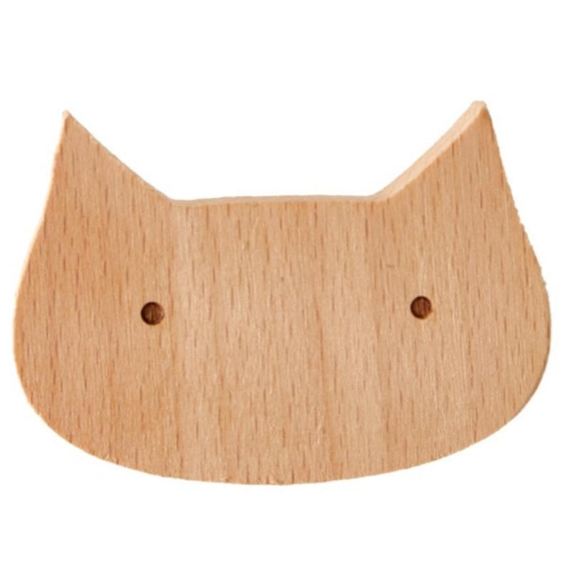 Patère en bois chat bébé