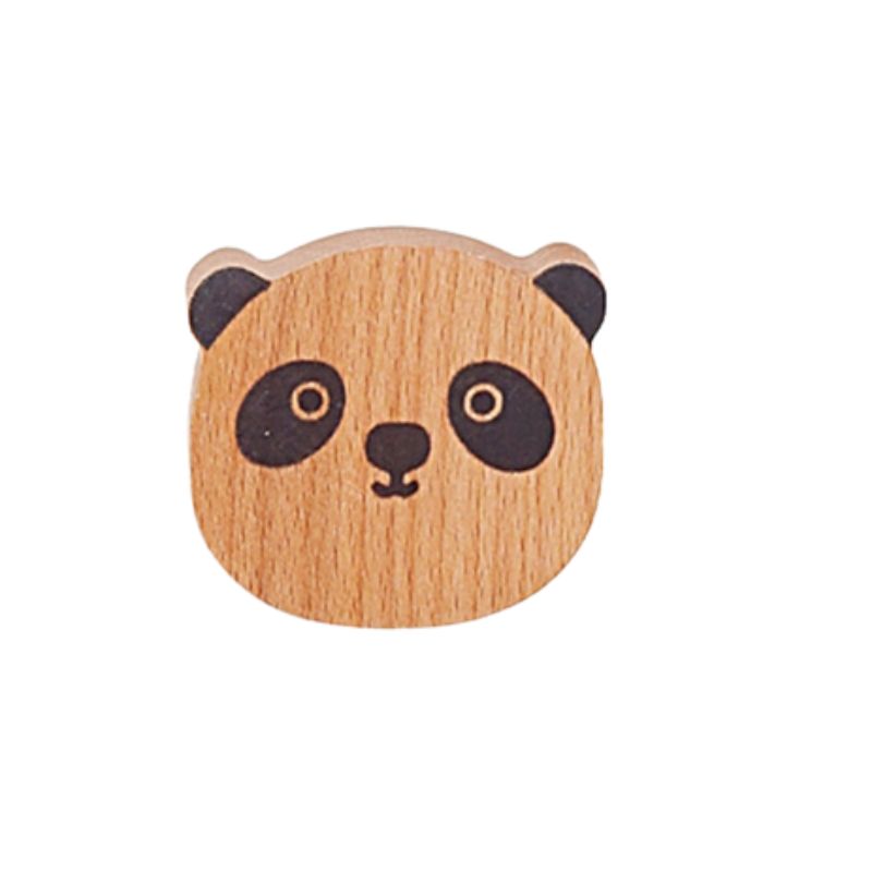 Patere en bois mural panda mignon