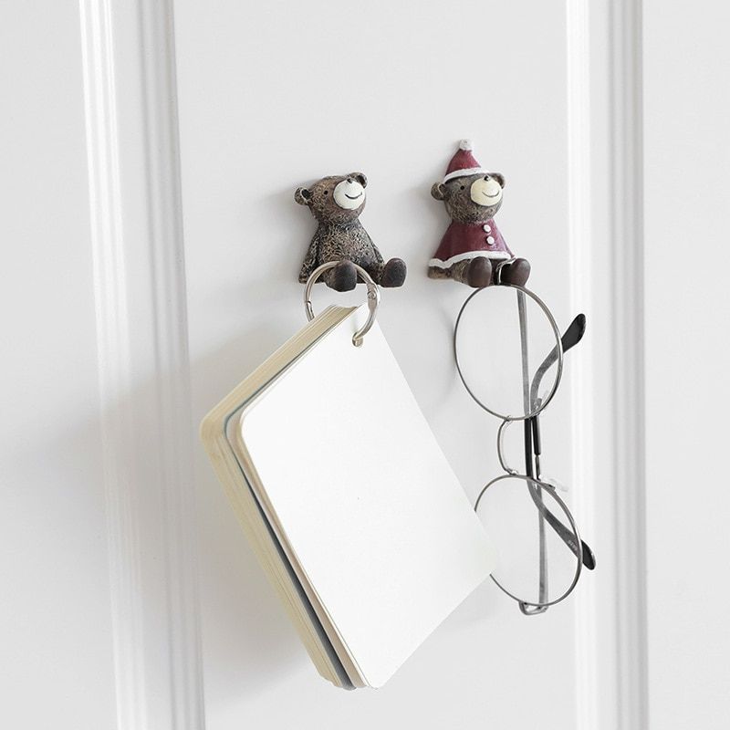 Patere enfant mural petit ours mignon maison