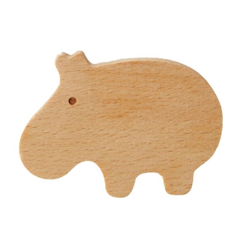 Patère hippopotame bébé en bois design