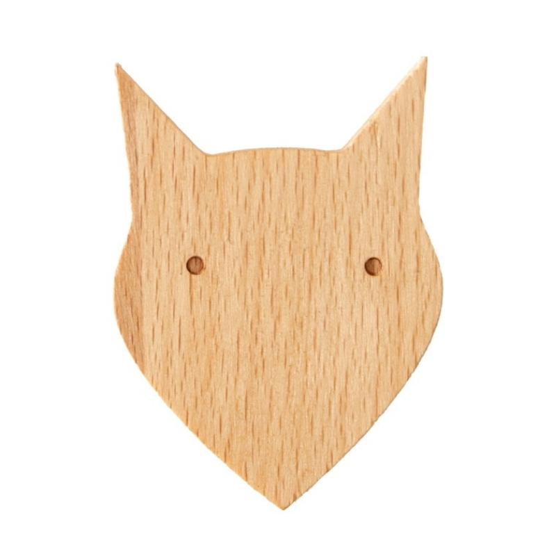 Patère mural en bois renard