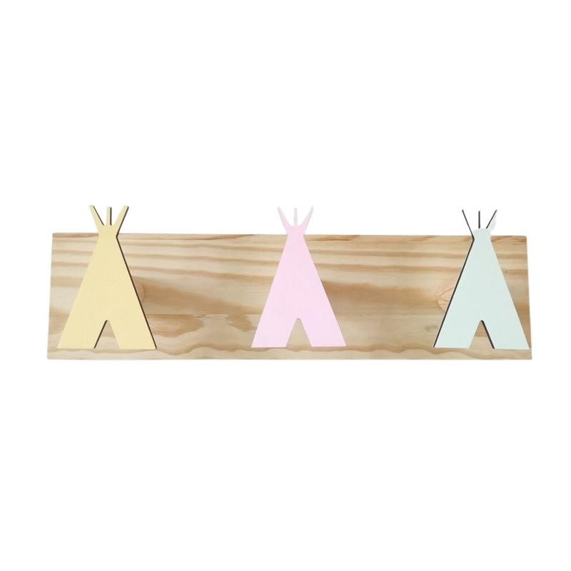 Porte manteau 3 accroches en bois enfant