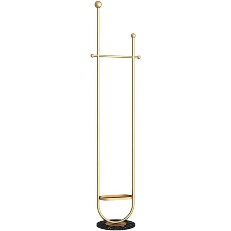     Porte manteau dore sur pied en U
