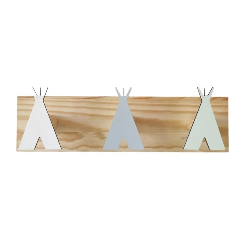 Porte manteau en bois chambre enfant nordique