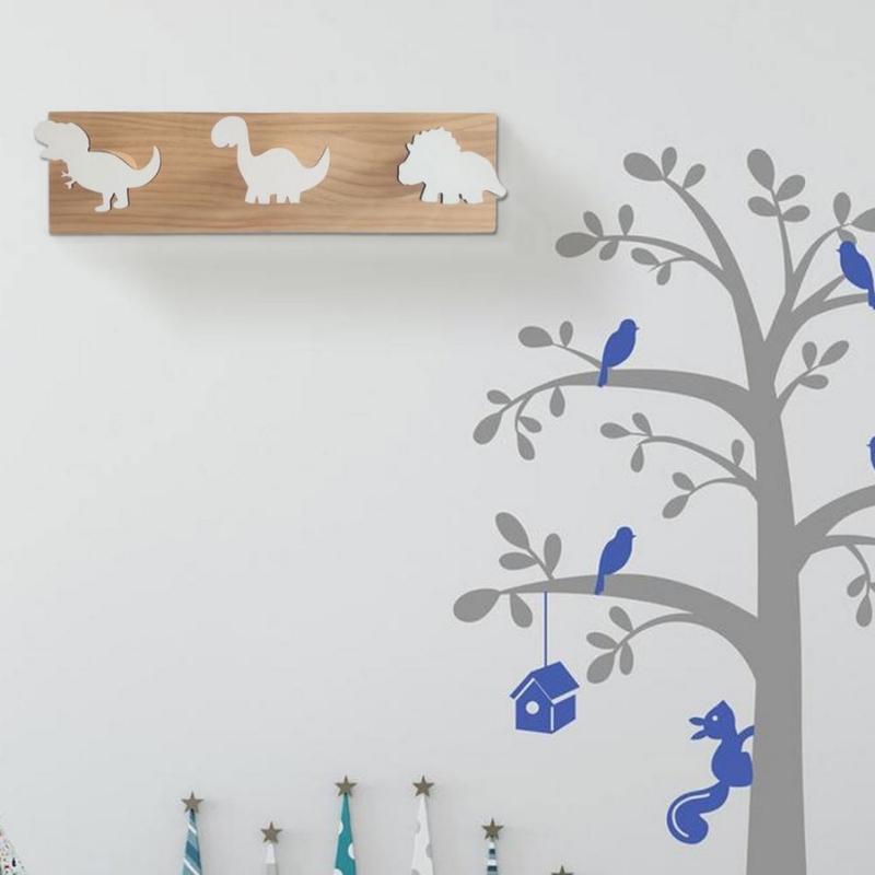 Porte manteau en bois jungle pour enfant blanc deco