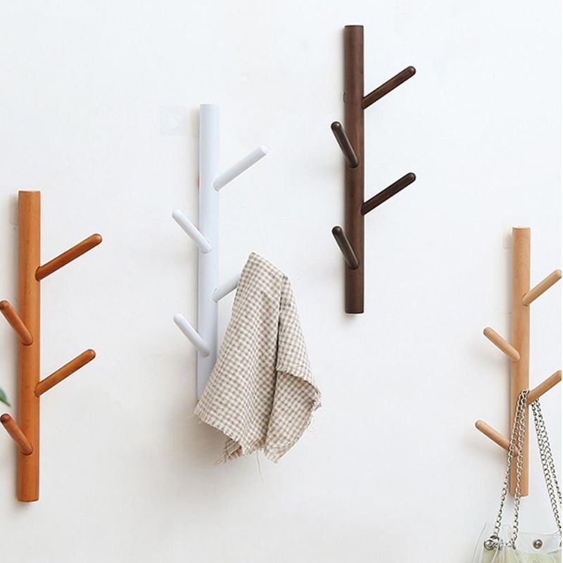 Porte-manteau en bois nordique couleur marron - Portemanteaux
