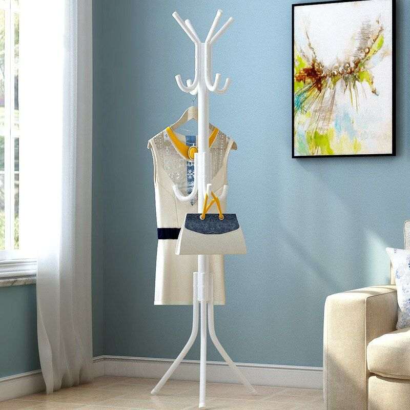 Porte manteau en métal sur pied design blanc - Portemanteaux