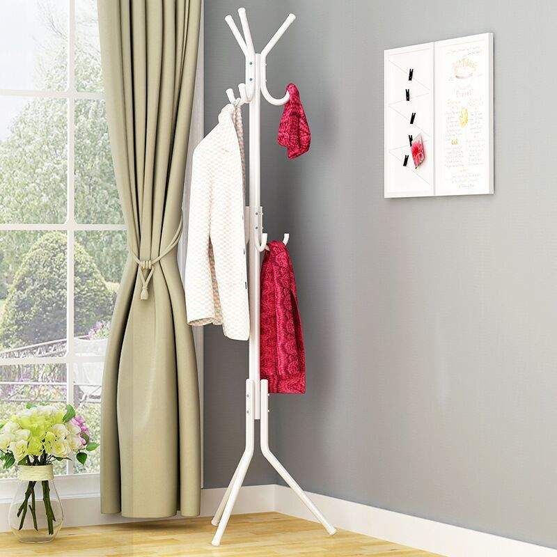 Porte manteau en métal sur pied design blanc