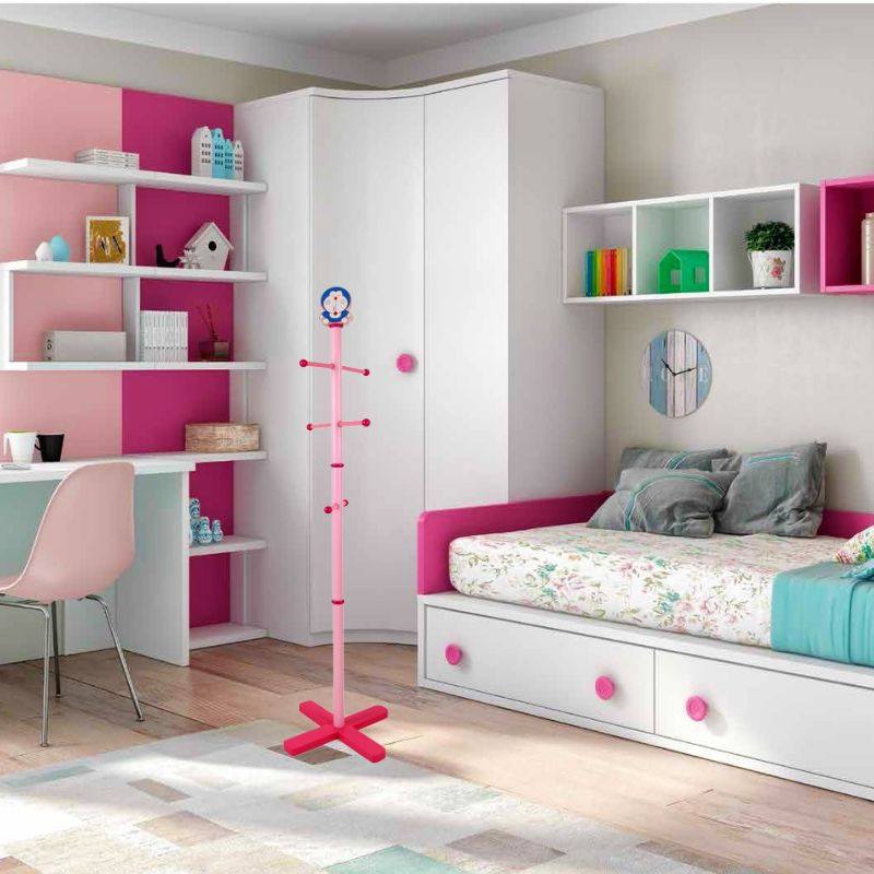 Porte manteau enfant sur pied en bois dessin anime chambre fille