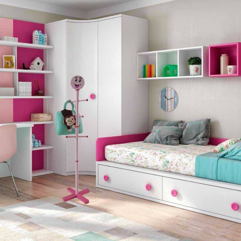 Porte manteau enfant sur pied smiley rigolo rose chambre