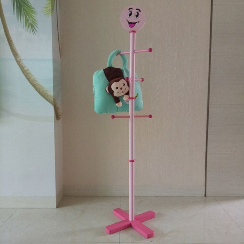    Porte manteau enfant sur pied smiley rigolo rose salon