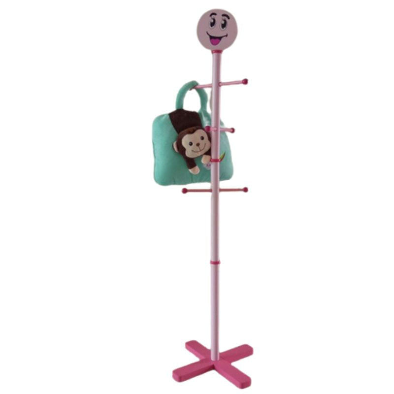    Porte manteau enfant sur pied smiley rigolo rose