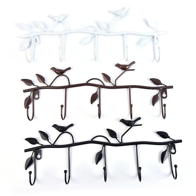 Porte manteau metallique oiseaux marron vestiaire