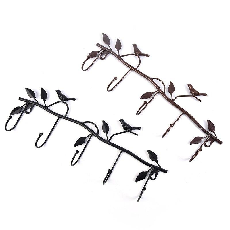 Porte manteau metallique oiseaux marron vintage
