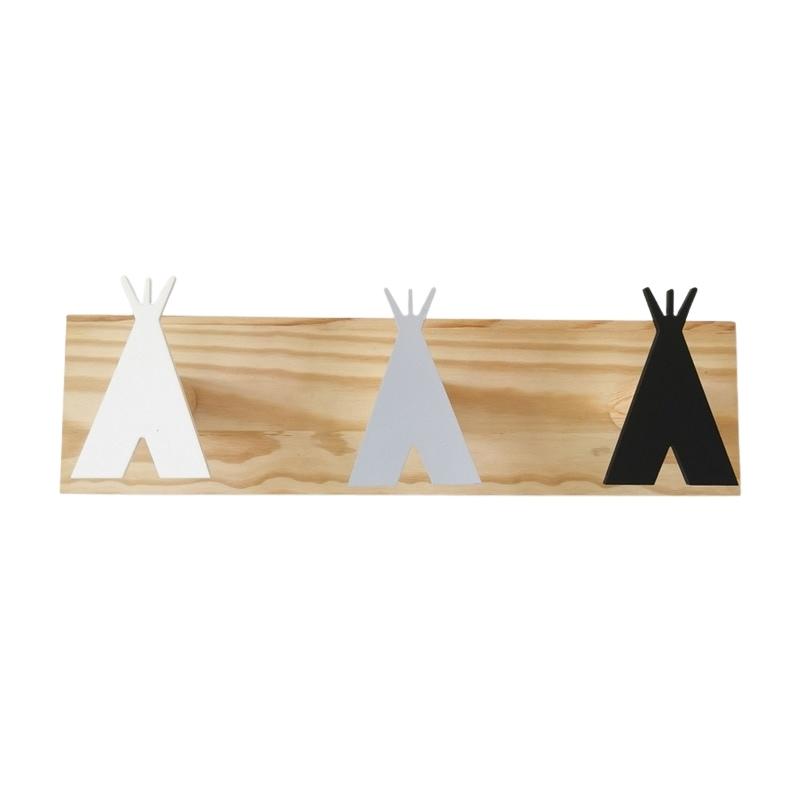Porte manteau multicouleur enfant en bois 3 accroches