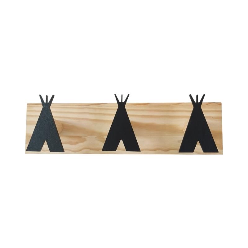Porte manteau noir en bois enfant nordique 