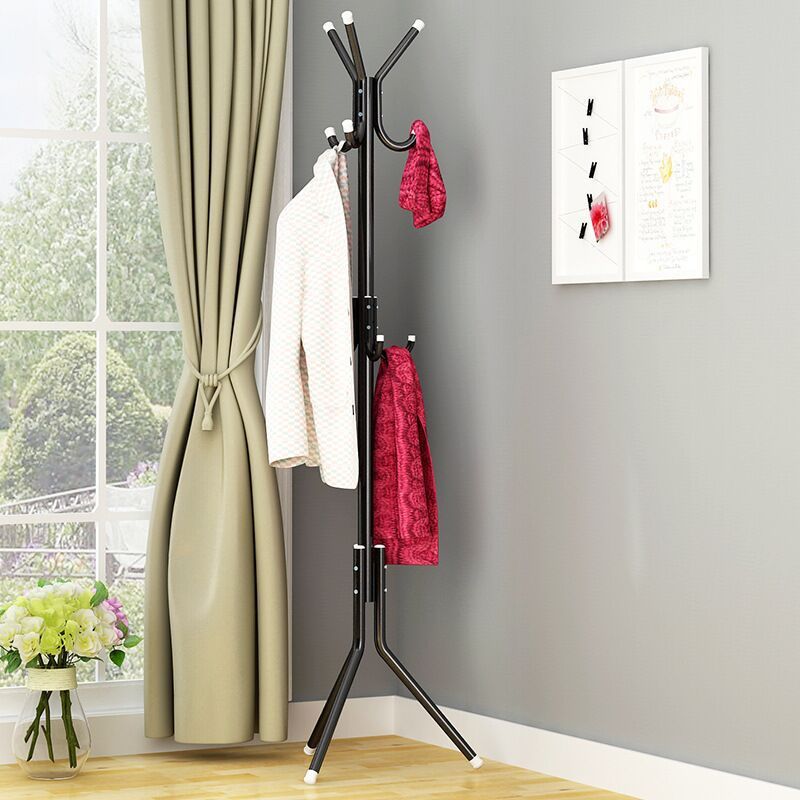 Porte manteau solide noir sur pied