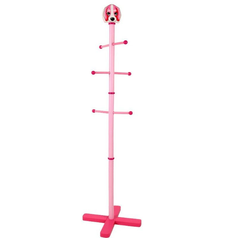 Porte manteau sur pied enfant mignon chien rose fille