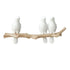 Porte manteaux blanc mural oiseaux 3 crochets