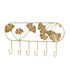    Porte manteaux dore mural design feuilles 6 crochets