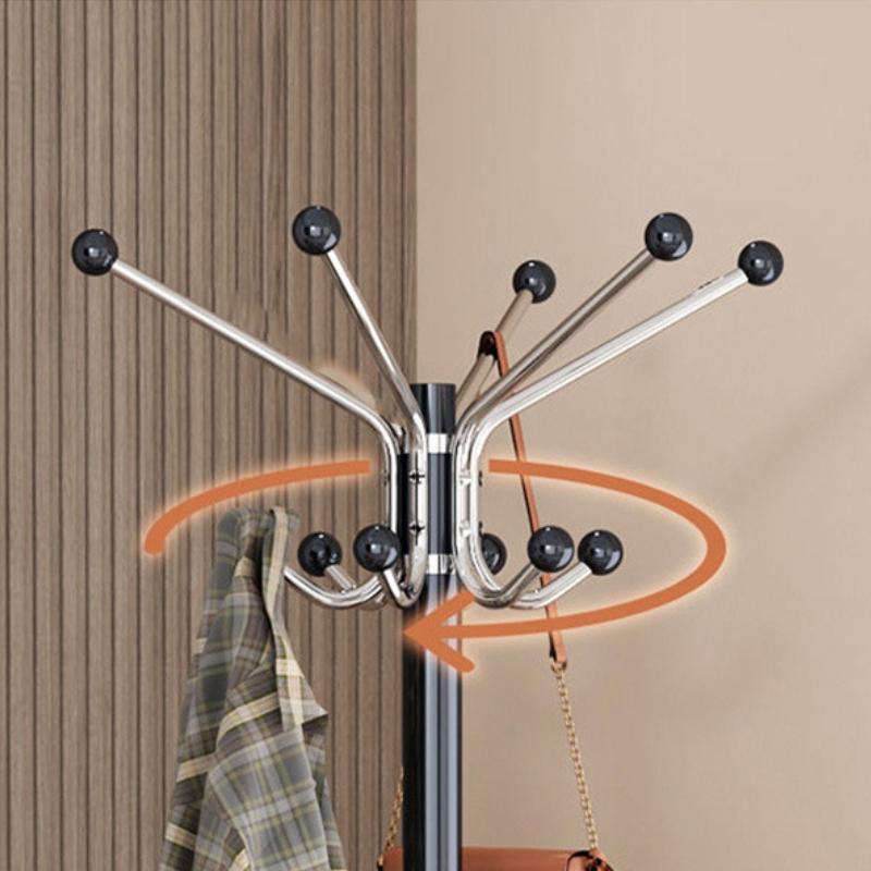 Porte-manteaux-perroquet-design-en-fer-forgé-noir-tournant