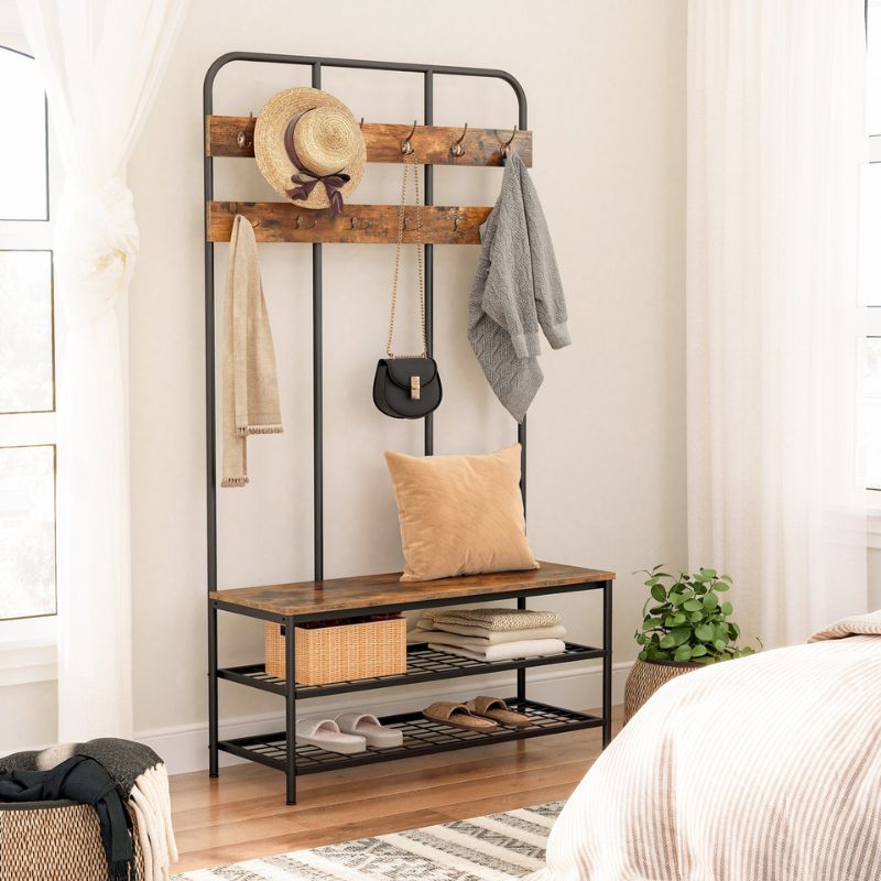 banc porte manteau entrée meuble