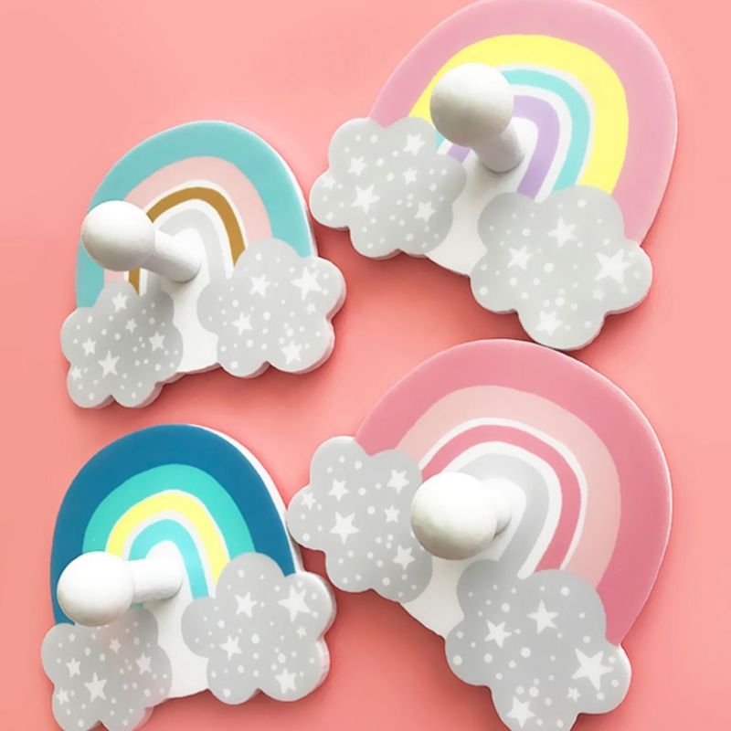 patere arc en ciel rose