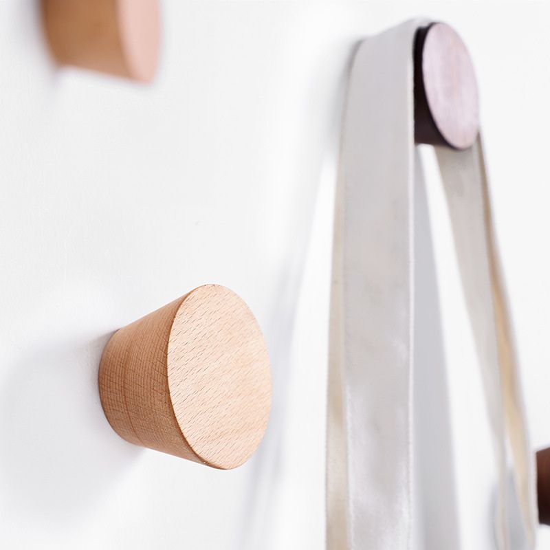 patere bois naturel rond