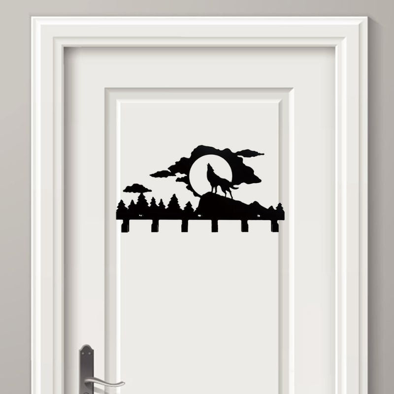 porte manteau animaux de la foret loup