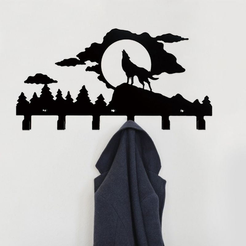 porte manteau animaux de la foret metal