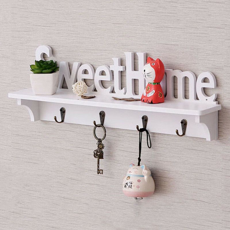 porte manteau avec tablette blanc
