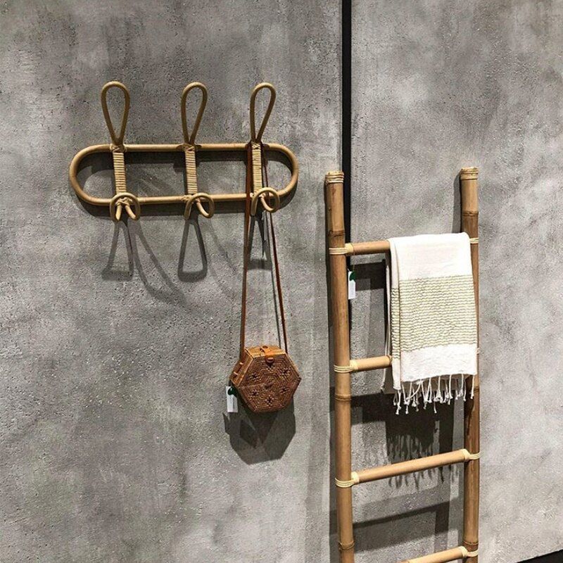 porte manteau rotin design